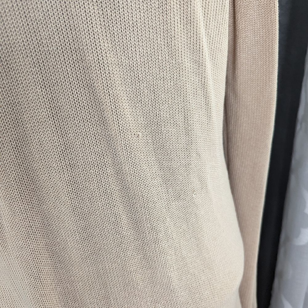 EILEEN FISHER Women's Ribbed Knit Tencel Open Long Cardigan Sweater Tan S - Picture 10 of 10